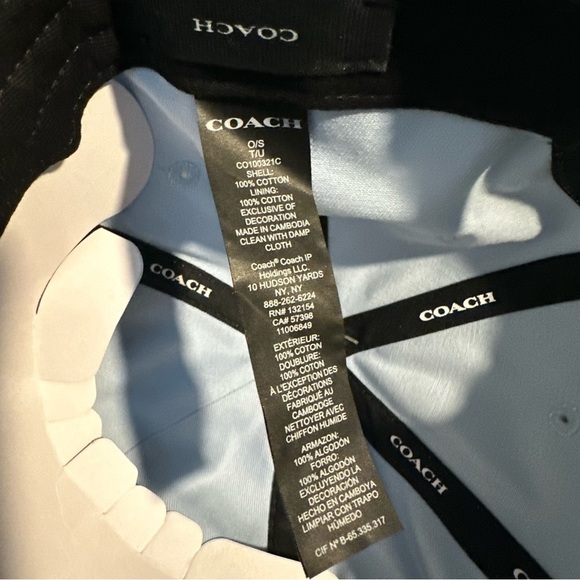 Coach Luxury Baseball Cap Adjustable Minimalist Light Blue NWT Retail $75.00 - Picture 5 of 5